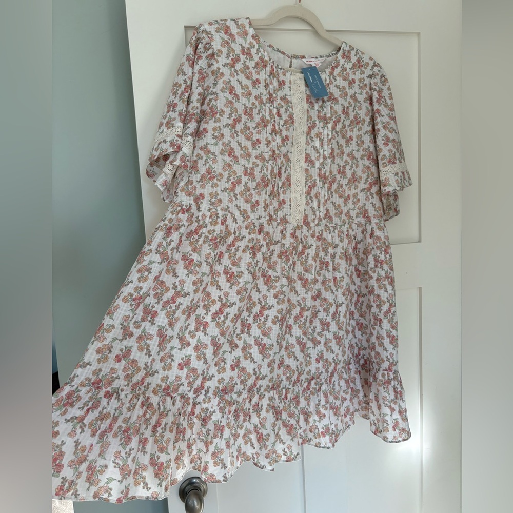 Jillian Harris X Joe Fresh Tiered Cotton Floral Mini Dress - Size Medium - Picture 7 of 11